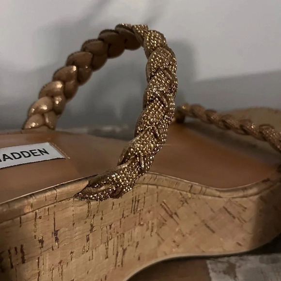 Steve Madden Copper Rhinestone Danya Platform Slide Women Size 9 - Picture 4 of 6